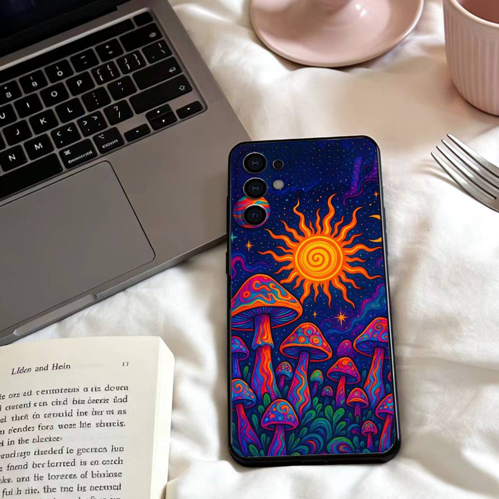 

Trippy Psychedelic Mushrooms Phone Case For Samsung S25,24,23,22,30,21,10,9,Ultra,Plus,Lite,FE,4,5 G Soft Black Case Samsung S235G