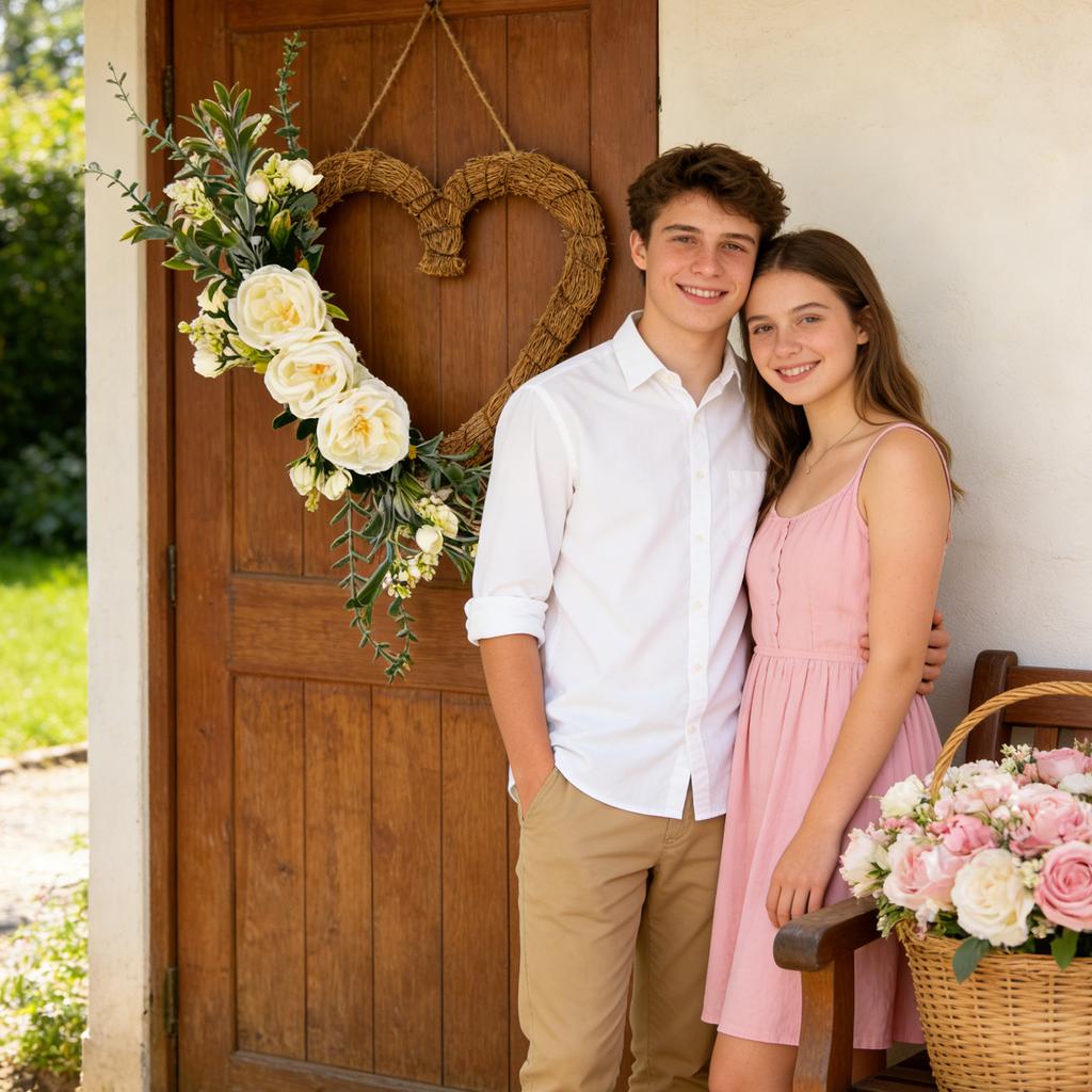 Valentine's Day Wreath, Heart Wreath, Door Decoration, Home Door Hanging, Front Door Wreath, Spring