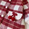 Girls' Stylish Winter Wool Coat with Velvet Lining