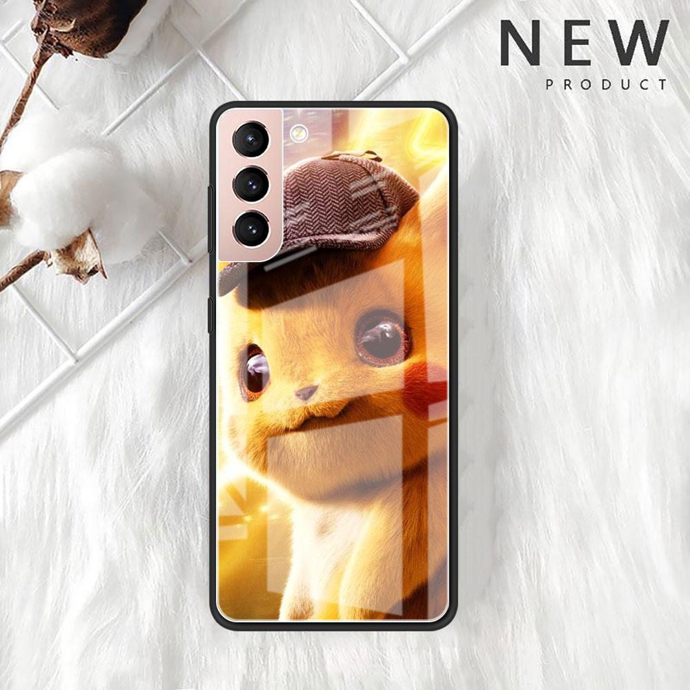 Pokemon Glass Case For Samsung Galaxy S22 S20 FE S21 Plus Phone Cover S10 5G S9 Note 20 Ultra 10 Lite Shell