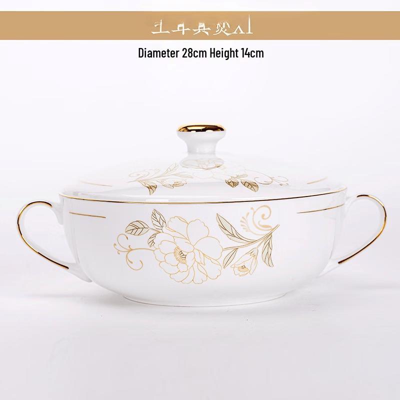 Light Luxury Bone China Dinnerware Set