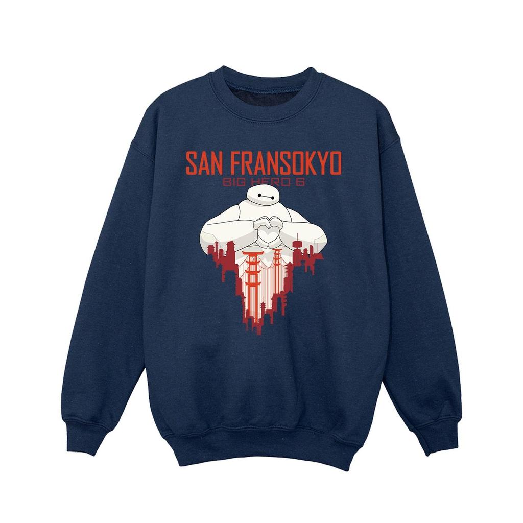 Disney Girls Big Hero 6 Baymax San Fransokyo Heart Sweatshirt