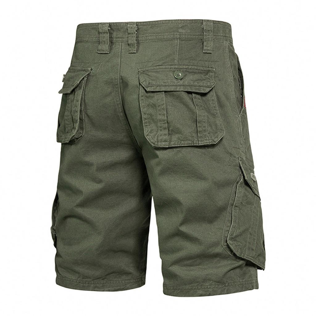 Herren-Sommer-Cargo-Shorts mit mehreren Taschen, lässige Mode, einfarbig, lockere Cargo-Shorts