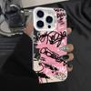 Pink Graffiti Scribble Print Pattern Design Protective Cover for iPhone 17 16 15 14 13 12 11 16E Series Pro Max Plus