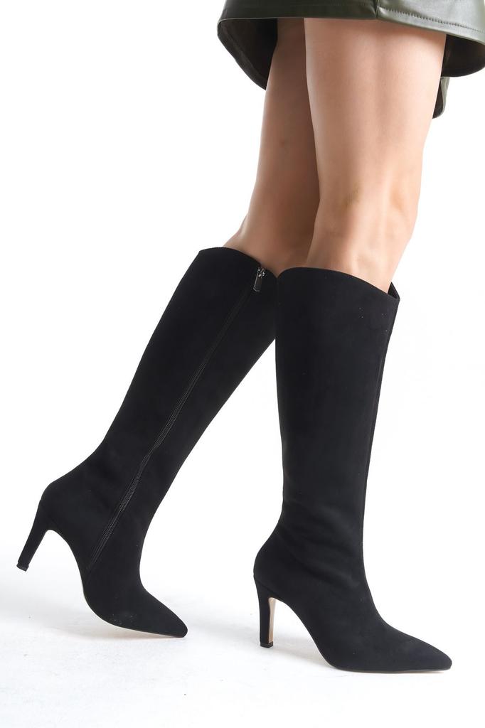 Women Modern Stylish Fashion Boots Boots Faux Leather Suede Jane Suede Pointed Toe Thin Heel Tan Boots