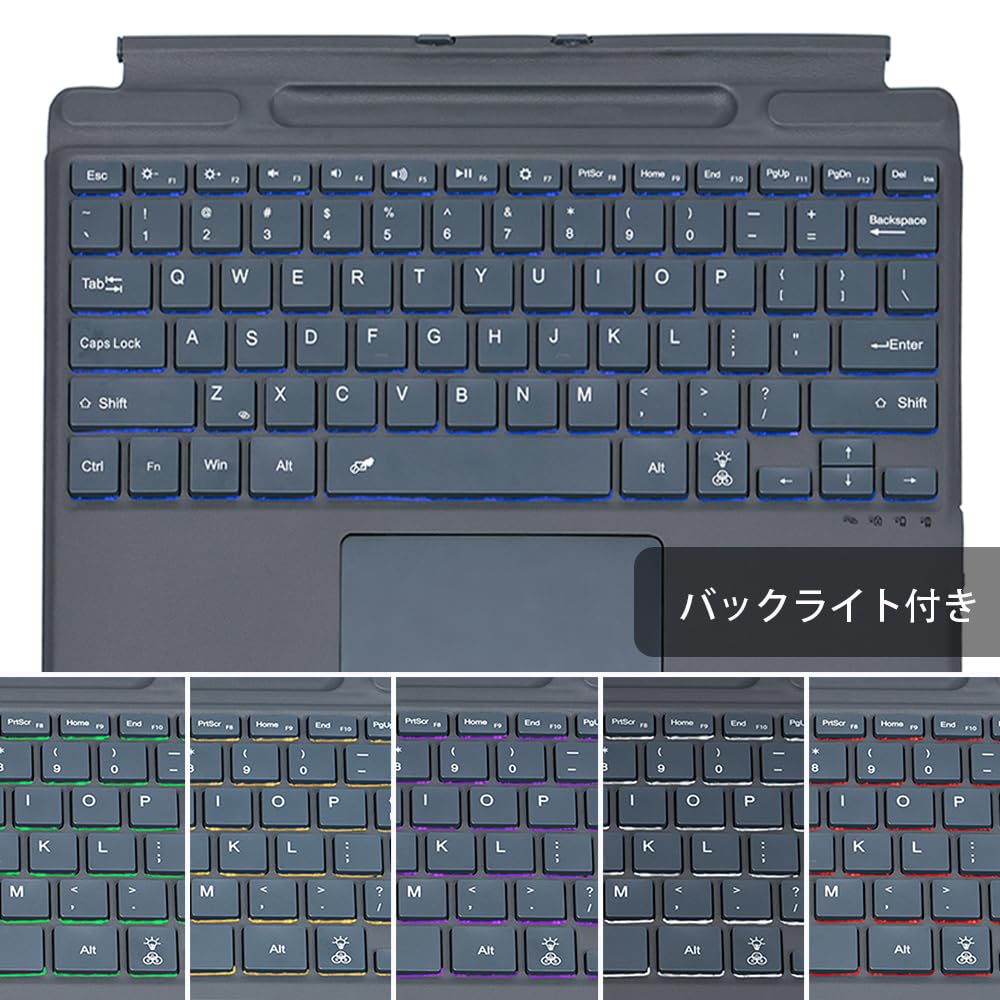 TJK Wireless Keyboard Compatible with Microsoft Surface Bluetooth Keyboard US English Layout Pencil Storage Installation USB Charging Port Lightweight