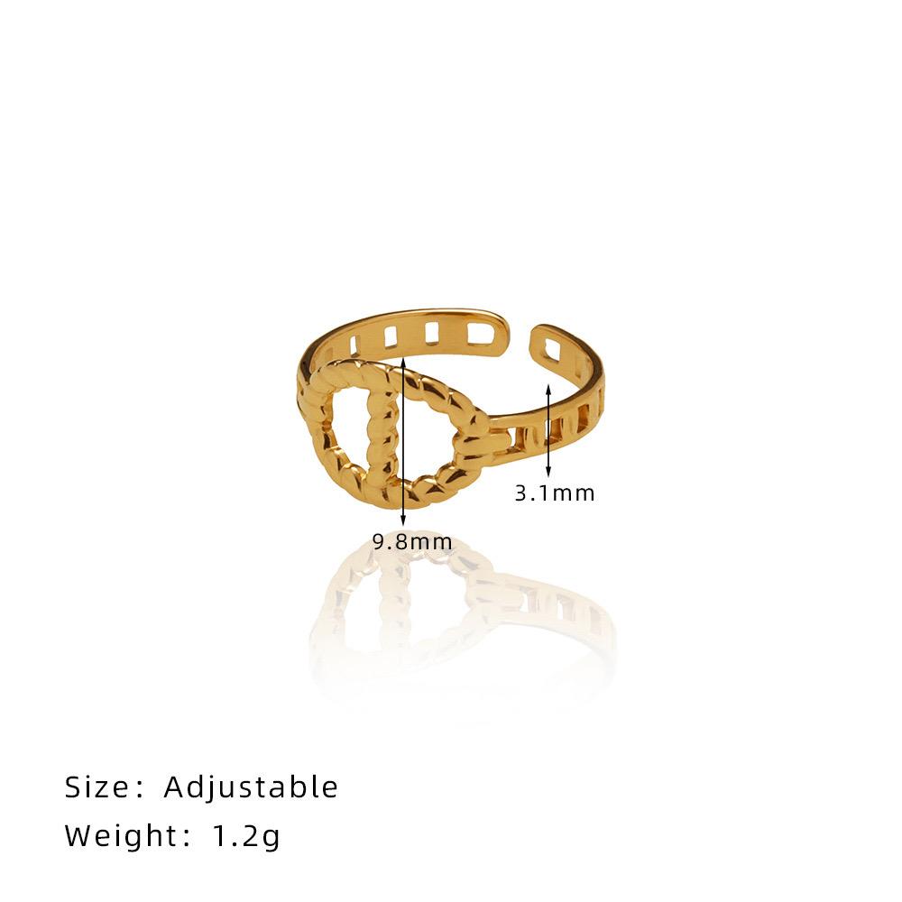 Fine Fashion Jewelry 18K IP Gold Plated Pig Nose Ring Open Stainless Steel Adjustable Rings Adjustable&Rings золотой