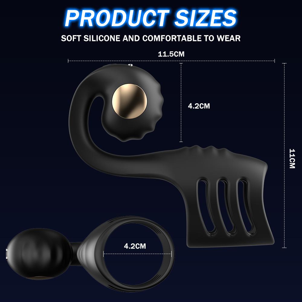 Powerful Penis Ring Vibrator Male Remote Control Dual-motor Delay Ejaculation Enlargement G-Spot Stimulation Sex Toy For Couple