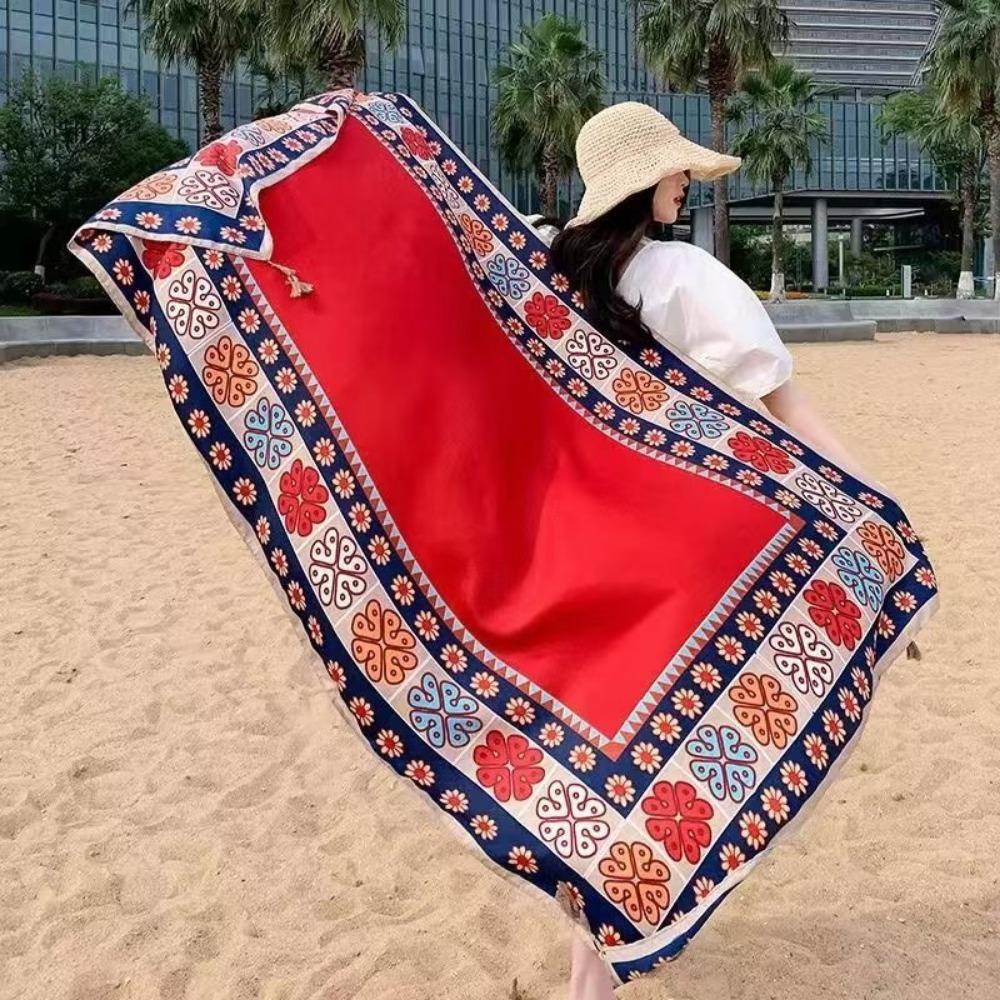 Chaka Salt Lake Great Northwest Tourism Ethnic Style Scarf Silk Scarf Women'S Summer Seaside Beach Shawl Sunscreen Thin