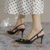 Fashion 7.5CM Women Pumps Fashion Metal Ladies Shoes Thin Heels Woman Party Pointed Toe Summer Sandals Lady High Heels for Female Pumps