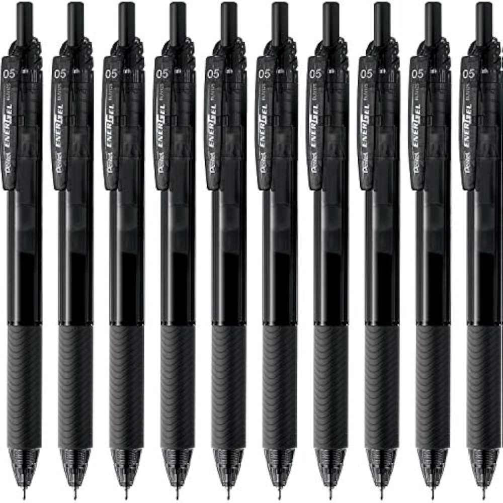 Pentel Ballpoint Pen Gel Ink Gel S 0.5mm Black Shaft BLN125-A Black 10pcs