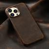 Pouzdro MagSafe pro iPhone 15 16 Pro Max 16Pro Retro luxusní celozrnná hovězí kůže z pravé olejované kůže s magnetickým natahováním