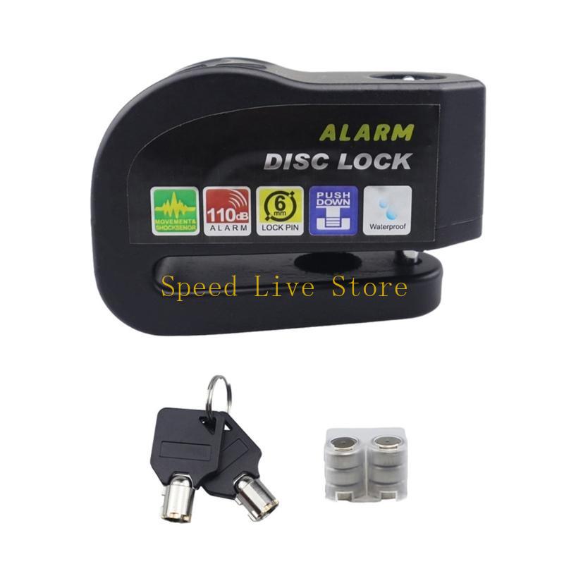 547C Motorcycle Wheel Disc Brake Lock with Alarm Aluminum Anti-theft Reminder Lock чёрный