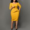 Women's Solid Color Hip-Hugging OL Pencil Skirt Dress - European & American Style, 2025 Fashion