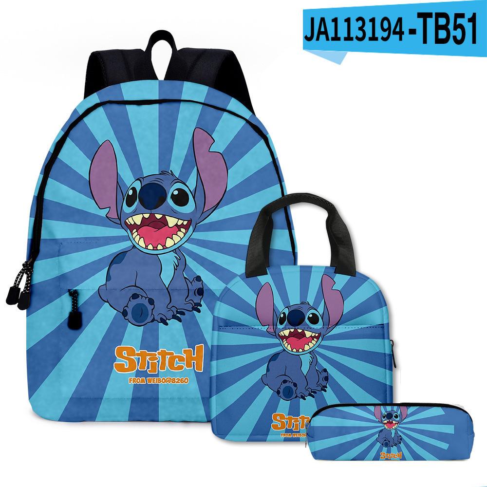 Cartoon Digital Printing Backpack Student Schoolbag Pencil Case Satchel Three-Piece Set Pencil case