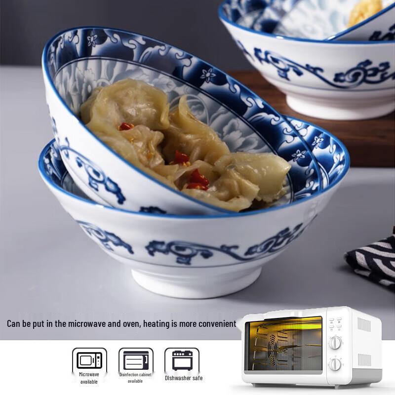 Huaqingge Tang Style Blue and White Porcelain Rice Bowls