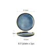 1pcs Light Luxury Ceramic Plate Set Dishes Dinner Plates Dessert Steak Plate Blue Gradient Salad Soup Bowl Plates Tableware