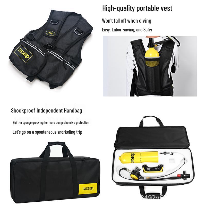 DIDEEP X5000Pro 2L Scuba Diving Equipment with Oxygen Tank & Residual Pressure Gauge