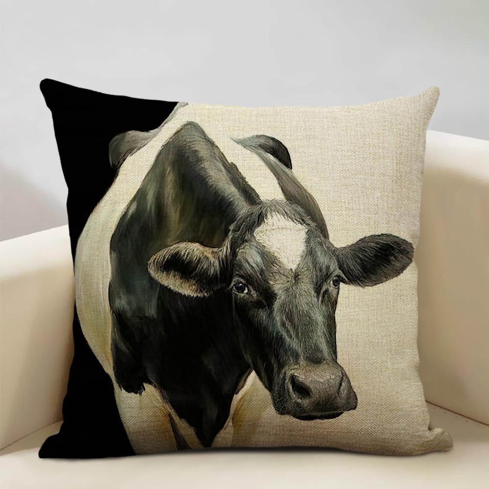 Animal Series Cushion Cover Nice Cow Sofa Decorative Pillow Cover Custom Pillow Case Outdoor Leisure Chair Waist Pillow Case