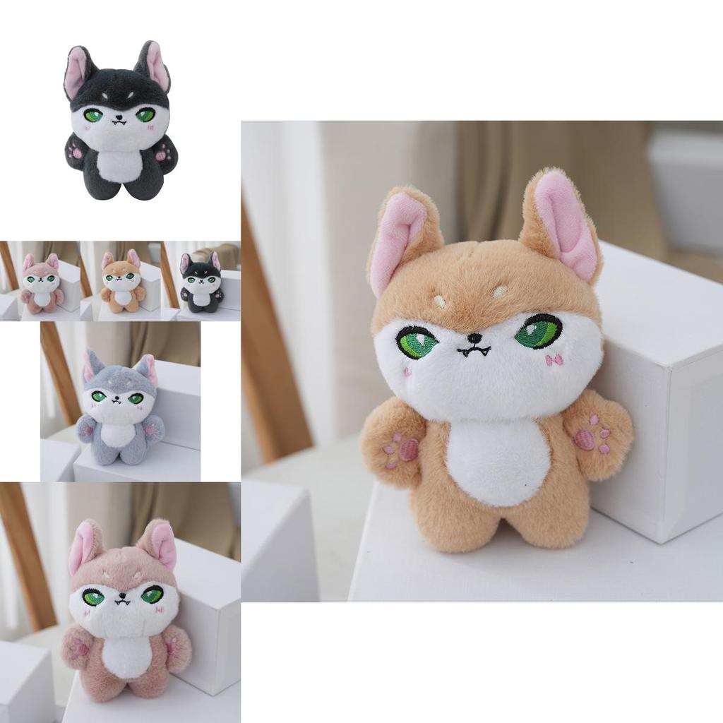 Trendy Cartoon Fox Plush Keychain Fluffy Cute Wolf Doll Bag Accessory