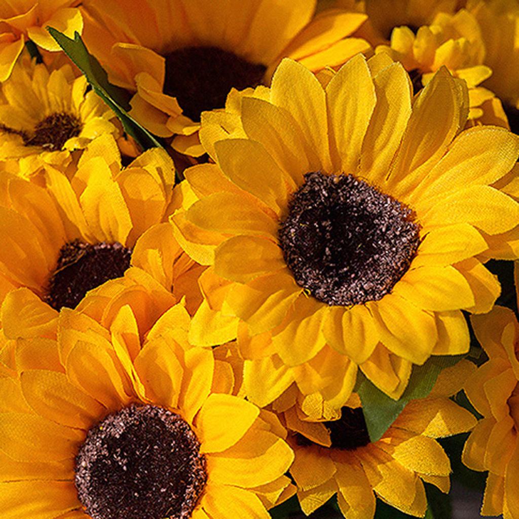 13 Head Artificial Sunflower Bouquet Decor Floral 1 Bunch Flower Garden Home Hotel Office Outdoor Plants Props New