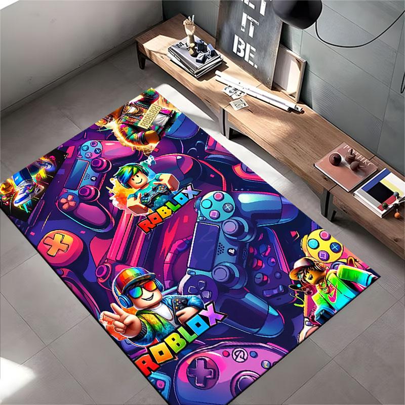 Colorful Gaming Theme Carpet suitable as a non-slip mat for the living room or bedroom sofa