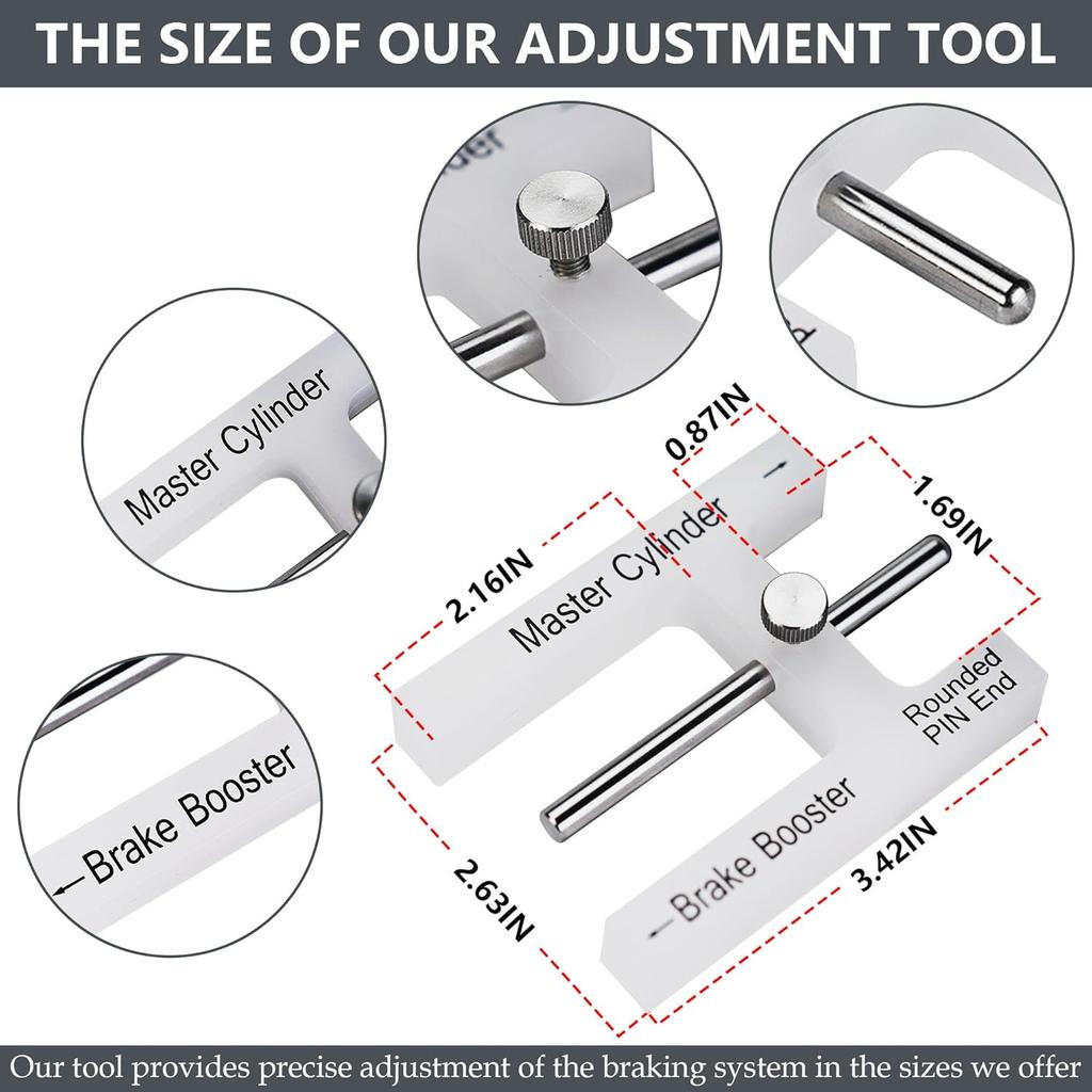 Brake Adjustment Tool,Brake Booster Adjustment Tool,Adjusts Brake Booster Push Rod To Optimize The Braking Distance Of The Brake Pedal,Suitable For