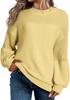 2026 A/W Solid Color Lantern Sleeve Pullover Sweater for Women