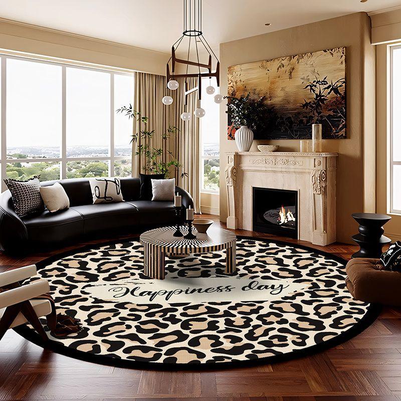 Amerikanischer Stil Leopardendruck Runder Teppich Dekoration Wohnzimmer Große Teppiche Zuhause Sofabereich Tische Stühle Rutschfeste Bodenmatten
