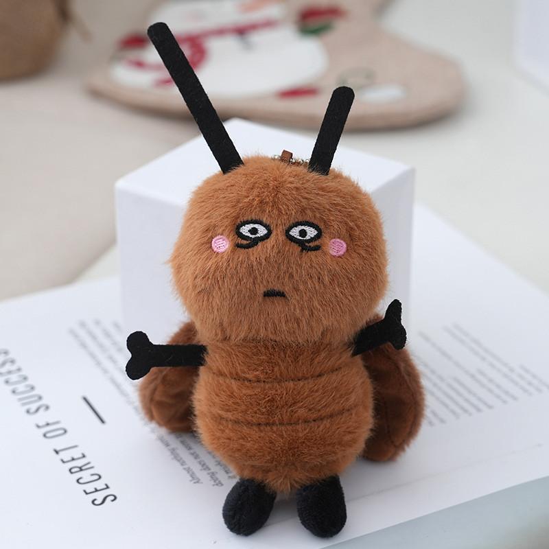 Cartoon Creative Cockroach Plush Keychain With Pp Cotton Fill For Novelty Bag Decor