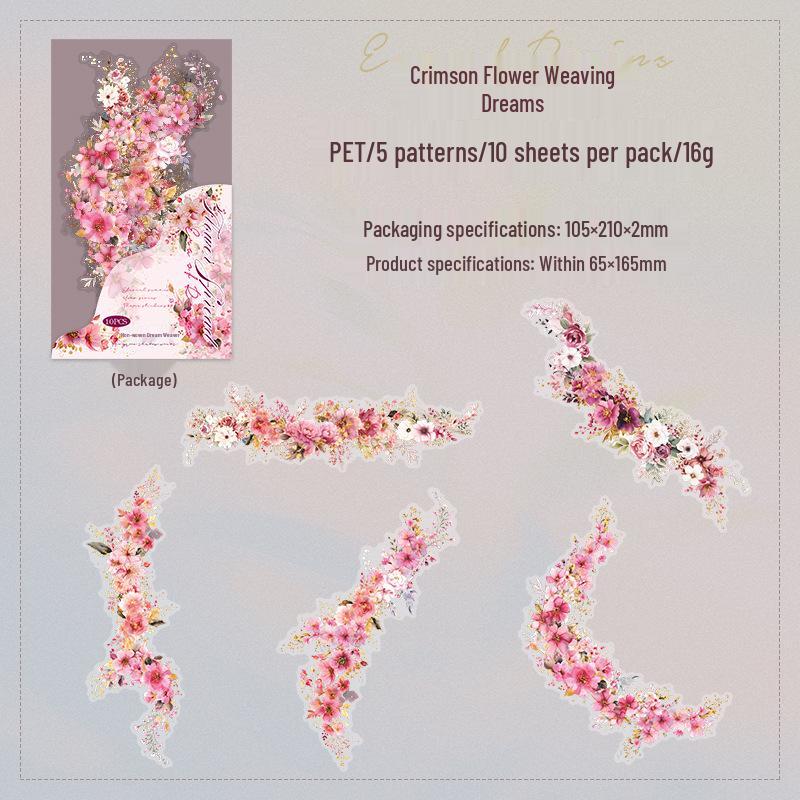 Ketchup Large PET Sticker: Watercolor Flower Garden DIY Journal Collage Series