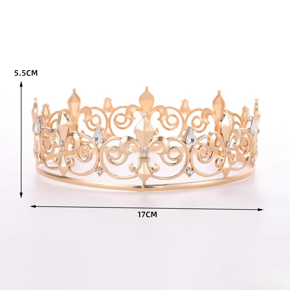 Legierung Pistolenspitze Geformte Runde Krone für Männer Queen's Haaraccessoire Kopfbedeckung Performance Kopfbedeckung Unisplendour Dekorative Runde Krone