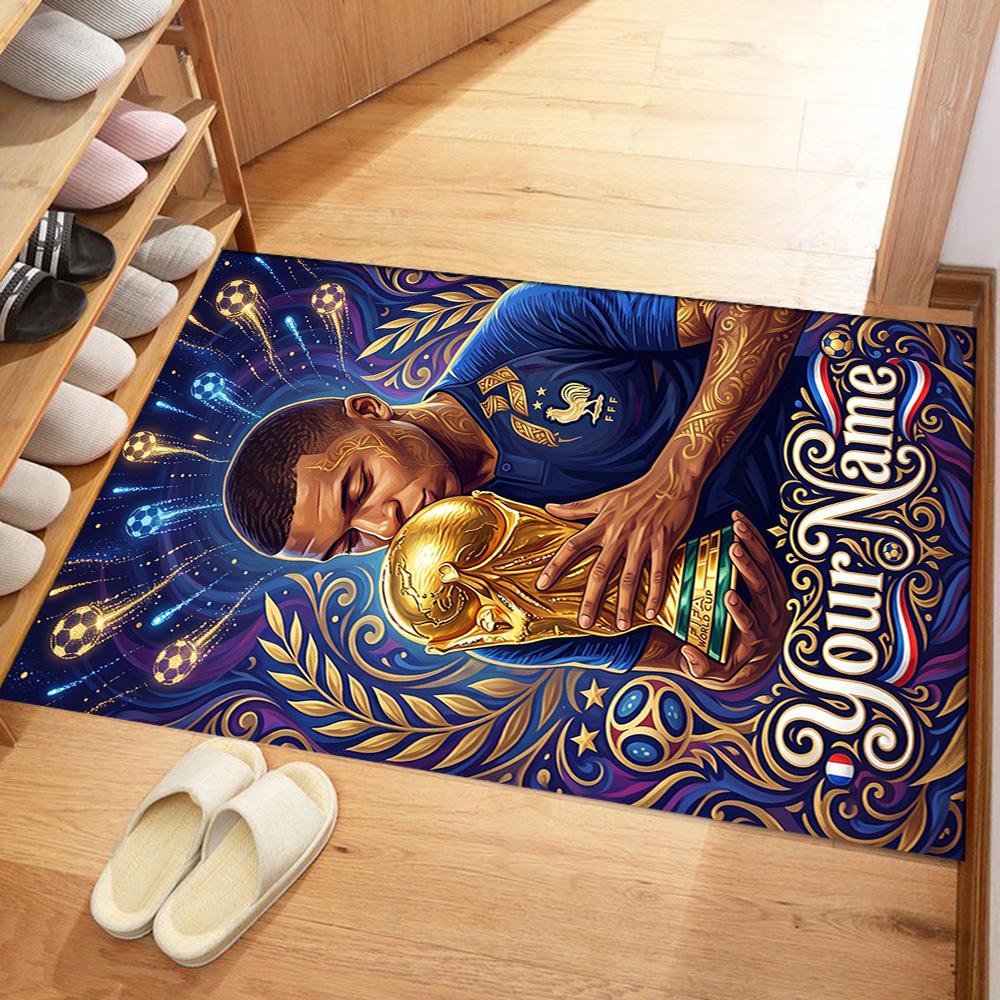 Mbappe Personalized Text Carpet Perfect For Dormitory Playrooms Study Room Living Rooms Antislip Carpet Office Home Decor