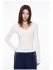 Women's V-Neck Lyocell Long-Sleeve Slim-Fit Top - Spring/Autumn Versatile Layered Design