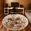 1pc pinecone flower Round Chair mat office Area Rug - Non-Slip, Floor Mat for Office, Bedroom, Ideal home decor gift c0112119