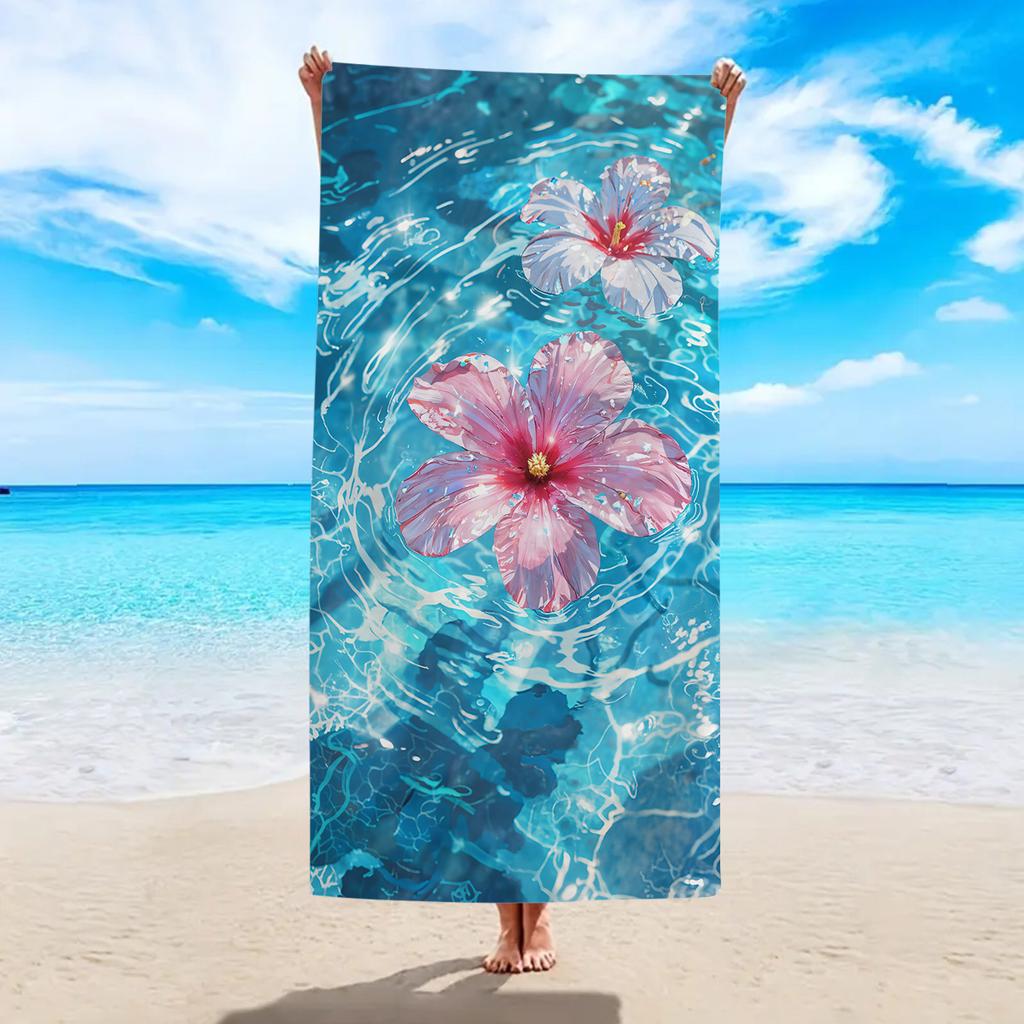 1pc beach towel, ultra-fine fiber quick drying absorbent large beach towel, beach vacation beach towel