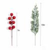 10pcs Cypress Leaves Artificial Plants With Red Berries Cypress Branches  Dining Table