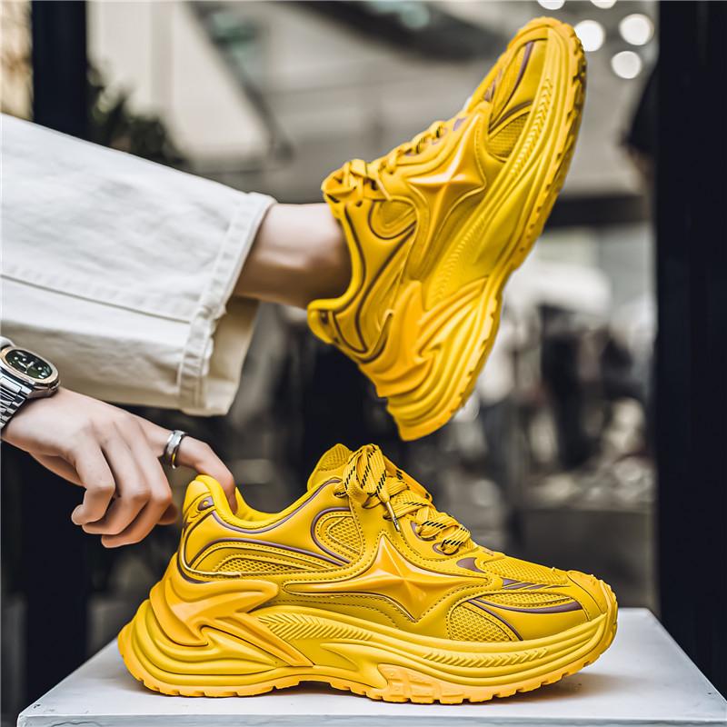 Men's thick-soled slow running shoes non-slip outdoor hiking men's shoes breathable retro casual sports trend dad shoes men