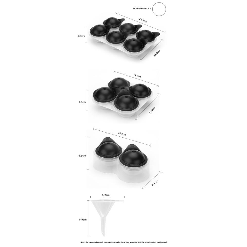 Large Silicone Ice Cube Tray With Lid Big Ice Ball Maker Round Sphere for Whiskey/ Cocktails/Bourbon
