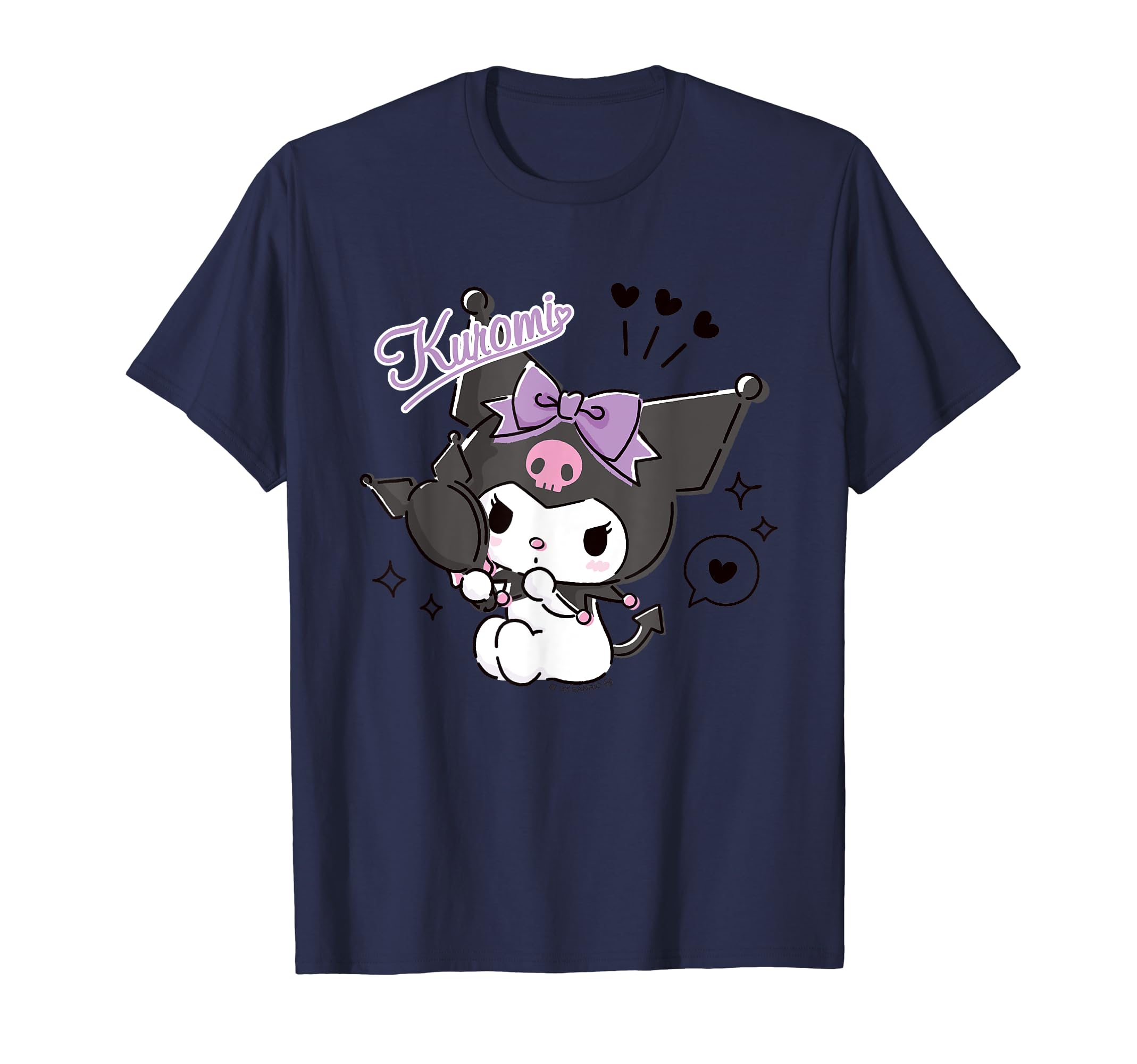 

Kuromi Stylish Check Dark Color T-Shirt синий