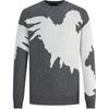 FW23 Color Block Crew Neck Pullover Knit Sweater Women Sweater Gray White 6R1MXV-1MMEZ-0631