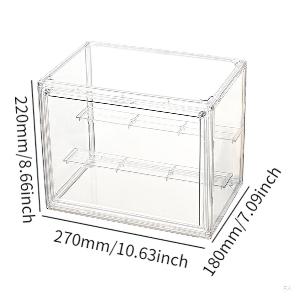 Clear Figure Display Case Collectibles Showcase Doll Collections Storage Box Stackable for Small