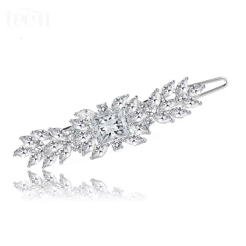 LUOTEEMI High Quality Luxury News Style Fashion Cute Cubic Zirconia Jewelry Bridal Flower Hair Pins Hair Accessaries