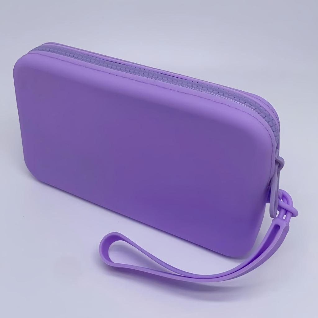 Silicone Square Zipper Cosmetic Bag: Portable Waterproof ID & Passport Storage, Small Handbag, Coin Purse