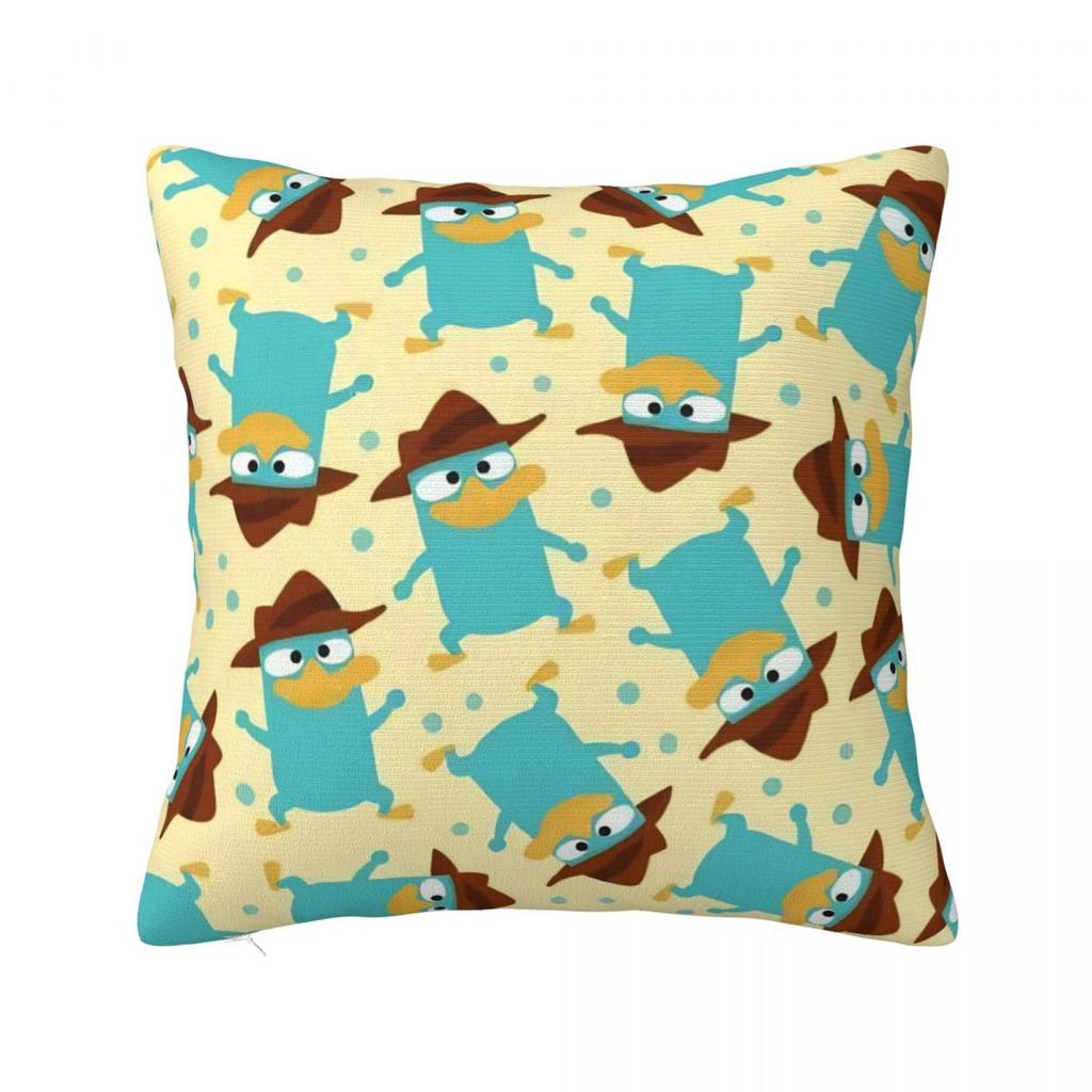 Perry The Platypus Square Pillow Case Cartoon Duck Cushion Covers Awesome Zippered Decor Pillowcase for Car cm