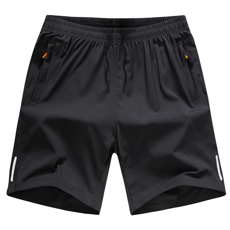 Men's Quick-Dry Ice Silk Sport Shorts - Casual Mid-Length Beach and Running Wear, Plus Size Available