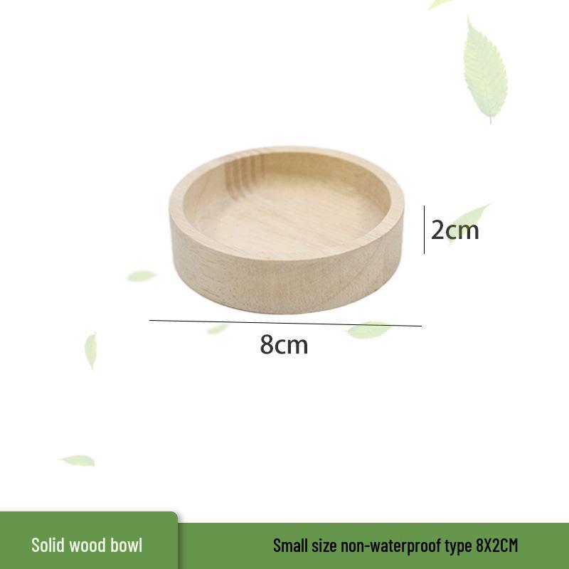 Solid Wood & Waterproof Ceramic Food Bowl for Hamsters, Hedgehogs, Sugar Gliders, and Gerbils