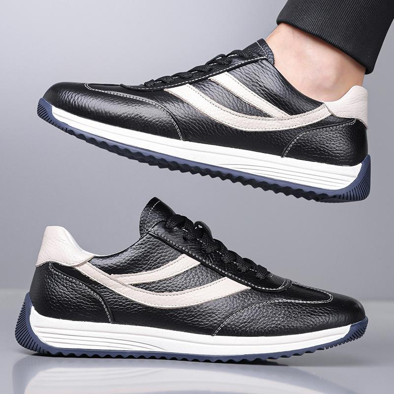 Men's shoes breathable cowhide sports and leisure shoes little white shoes soft sole soft surface trend board shoes