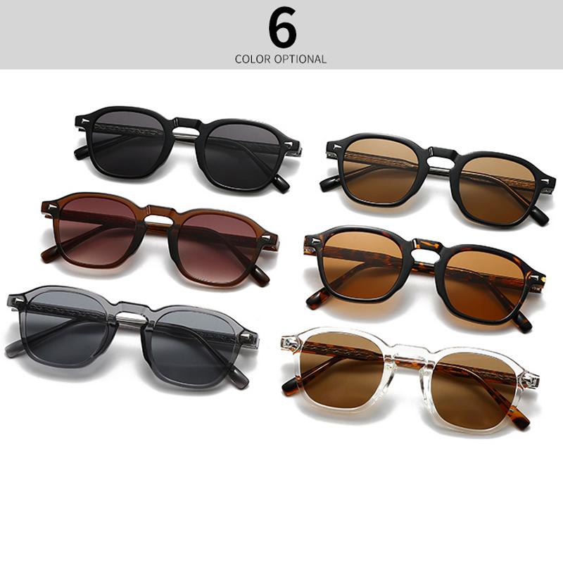 Ins Popular Fashion Square Sunglasses Women Retro Rivets Black Tea Shades UV400 Men Sun Glasses