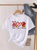 Love Heart Print Clothes Graphic Tshirt Fashion Print Summer Unisex Trend Sweet Short Sleeve Lady Female Shirt Tee